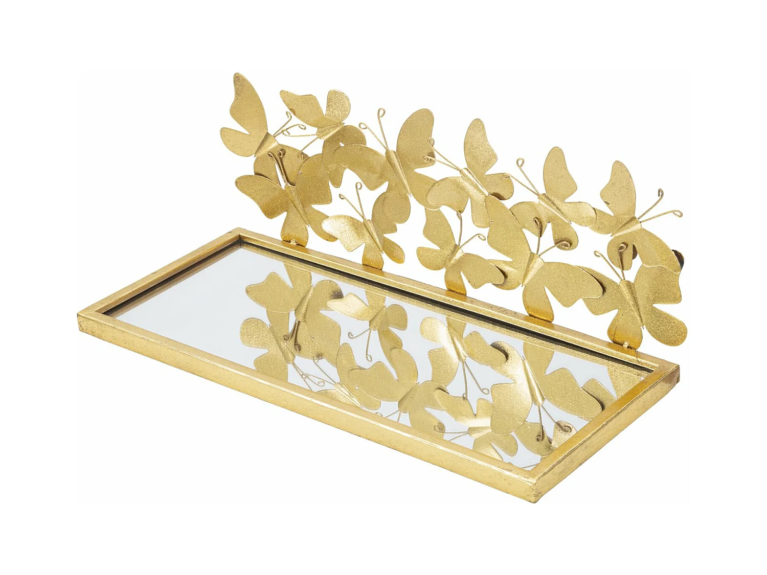 Lot de 2 Étagère Murales Design "Butterfly" 43cm Or
