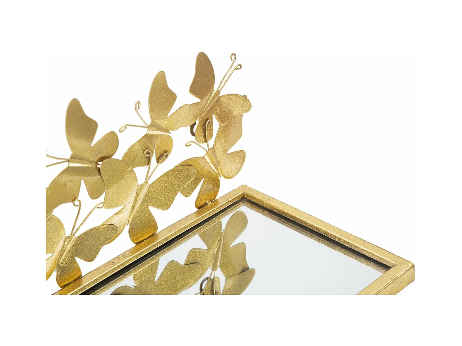 Lot de 2 Étagère Murales Design "Butterfly" 43cm Or