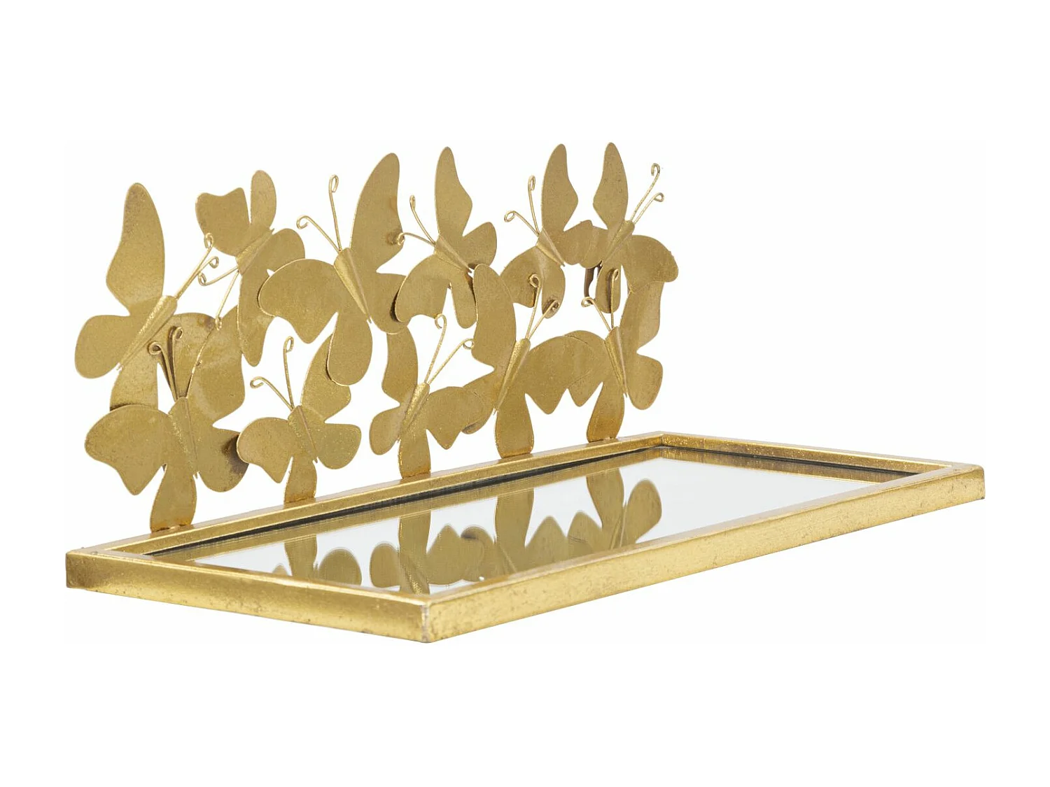 Lot de 2 Étagère Murales Design "Butterfly" 43cm Or