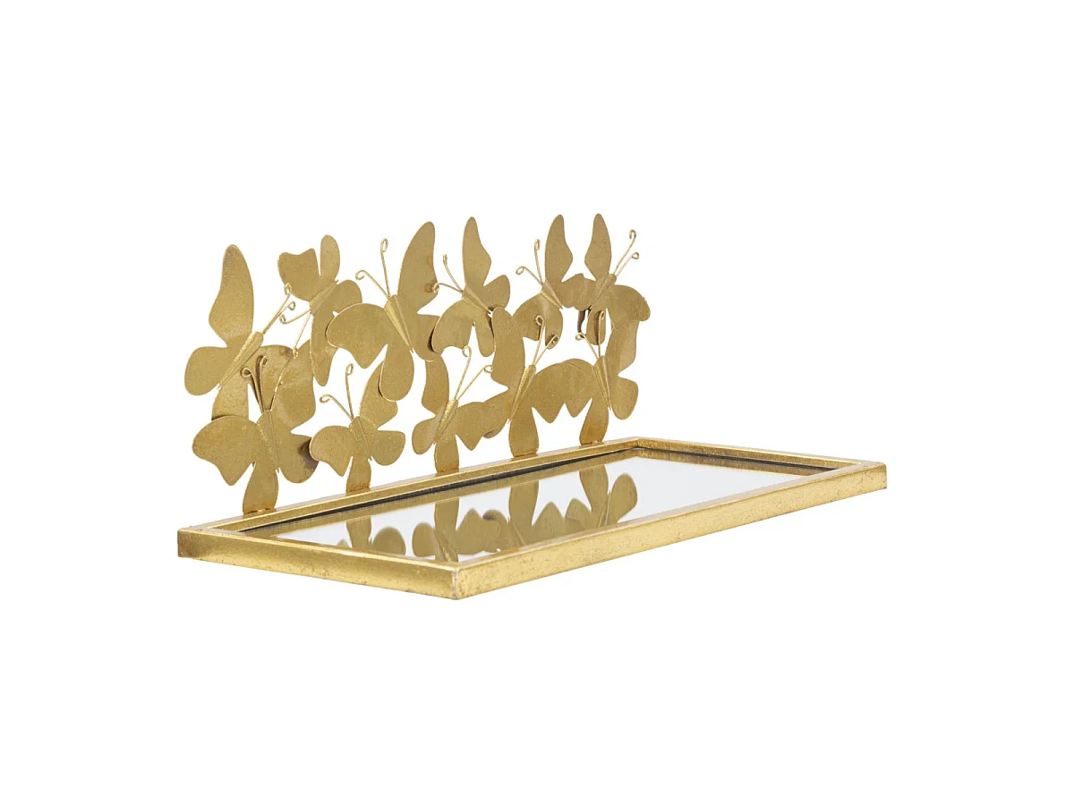 Set van 2 planken met vlinders en spiegelblad cm 43x19.2x16.5