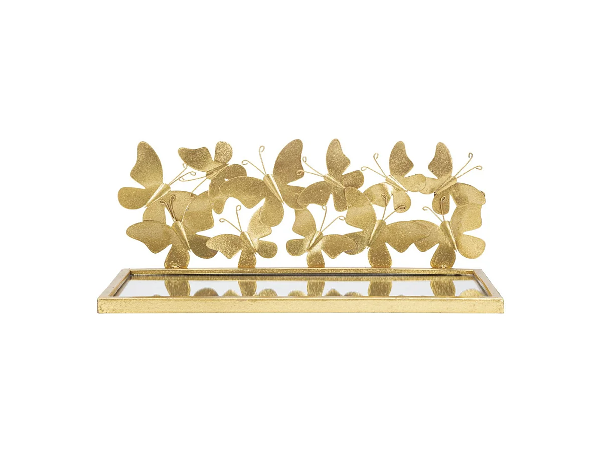 Set van 2 planken met vlinders en spiegelblad cm 43x19.2x16.5