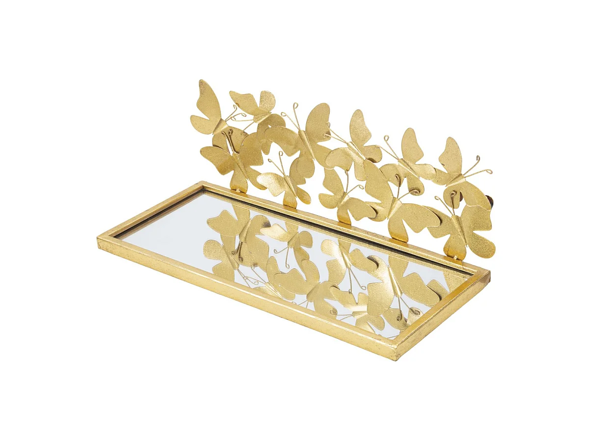 Set van 2 planken met vlinders en spiegelblad cm 43x19.2x16.5