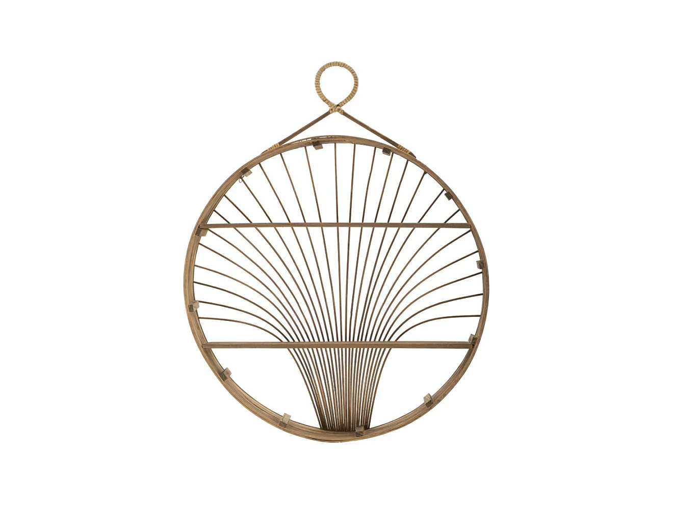 Bacheca da parete in rattan marrone cm 60,5x10,5x76