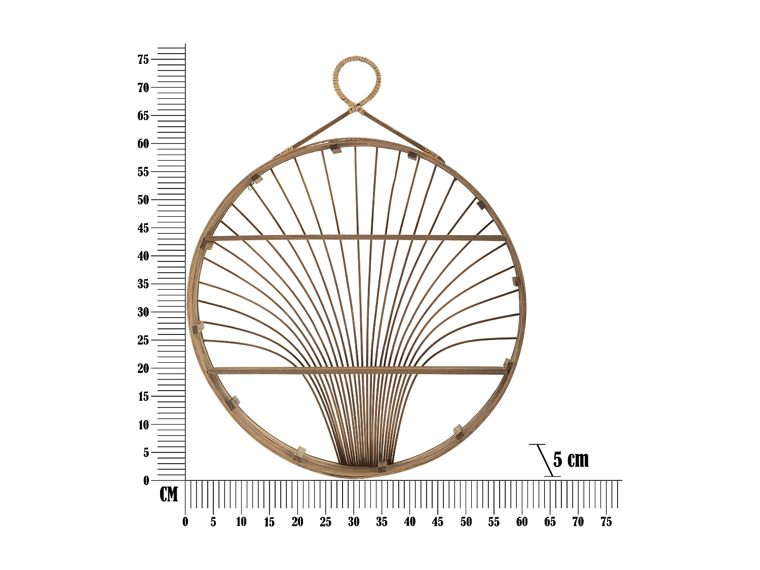 Étagère Murale Déco "Fuji" 76cm Naturel