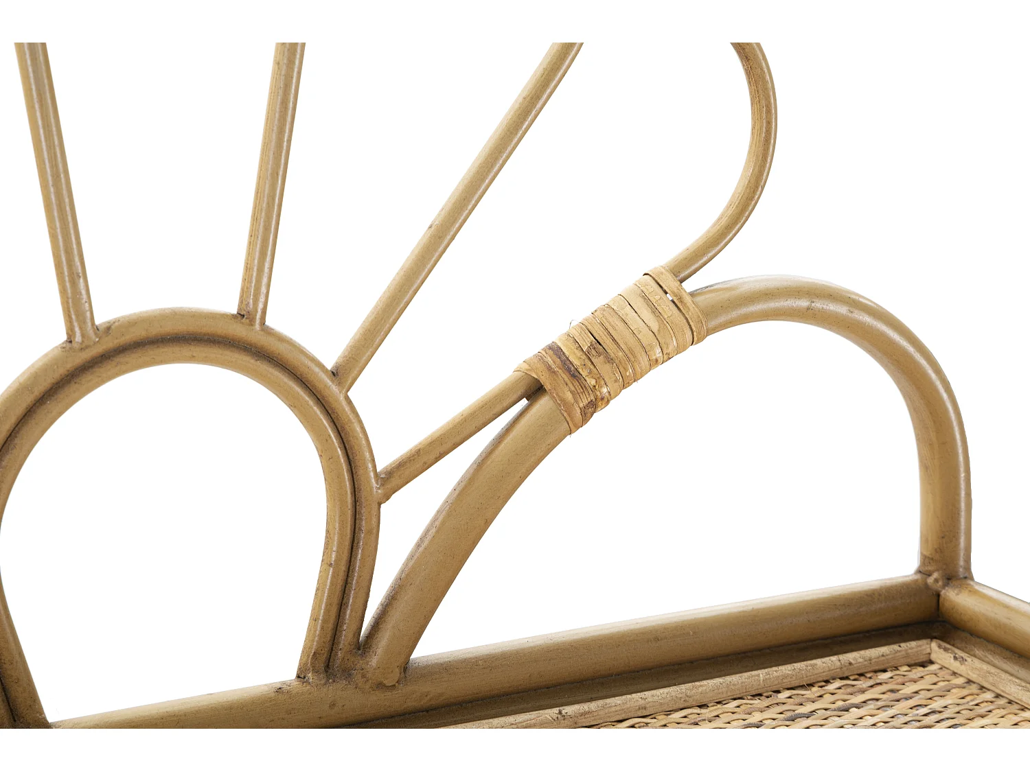 Mensola in metallo e rattan marrone cm 55x20,3x39,5