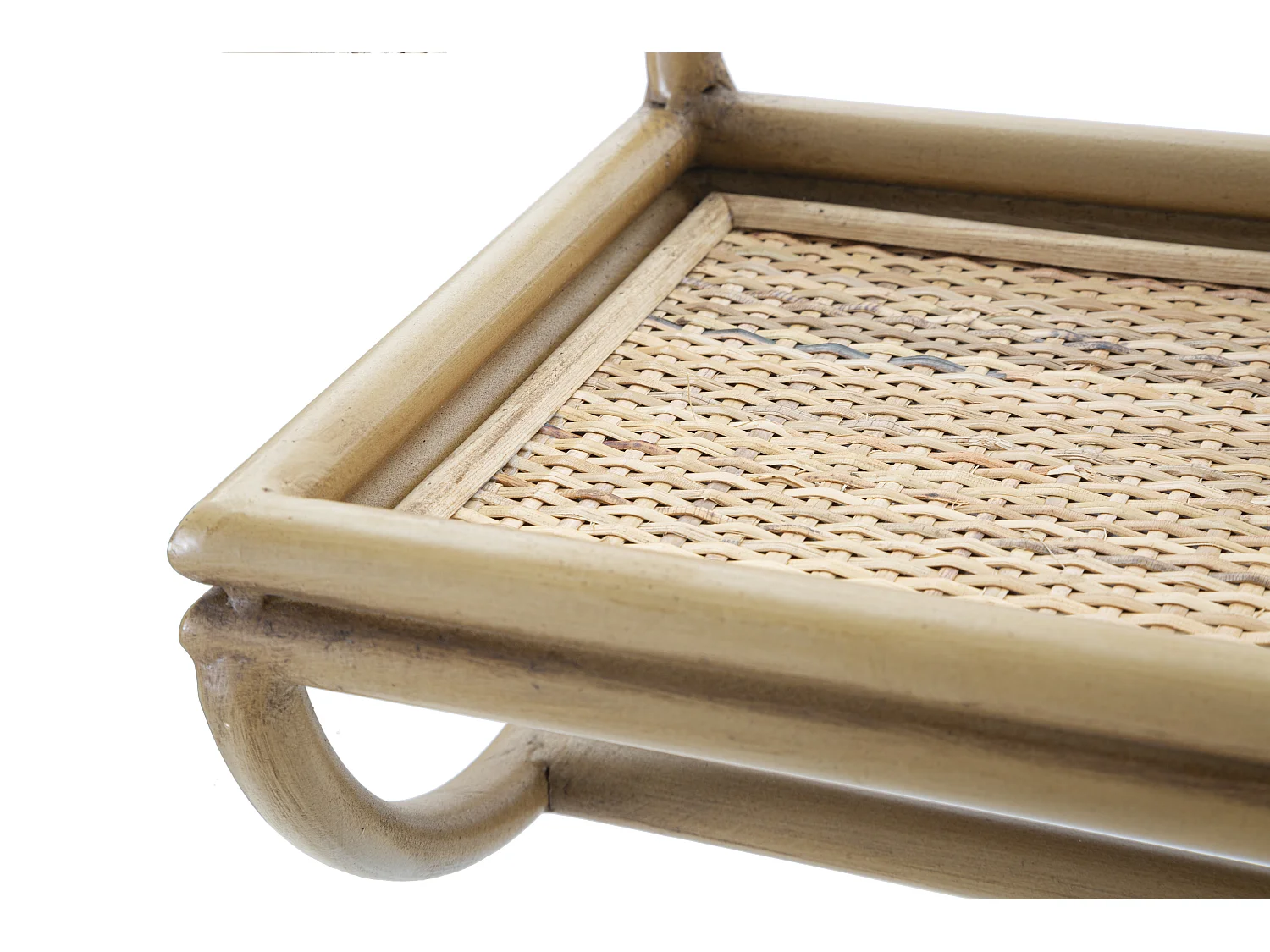 Mensola in metallo e rattan marrone cm 55x20,3x39,5