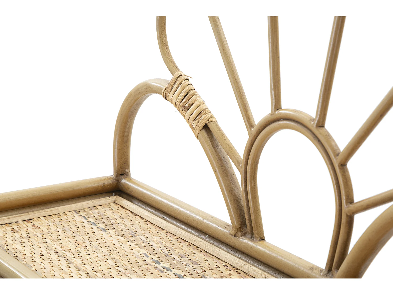 Mensola in metallo e rattan marrone cm 55x20,3x39,5