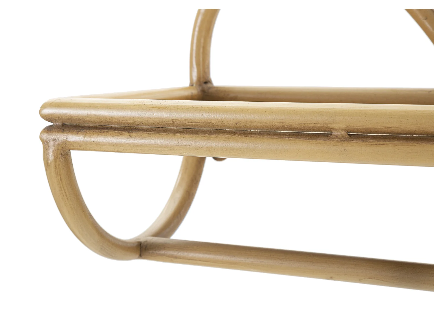 Mensola in metallo e rattan marrone cm 55x20,3x39,5