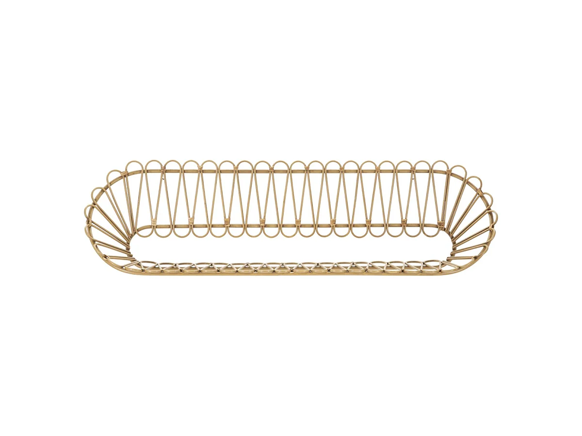 Półka ścienna - brązowy, żelazo, tworzywo sztuczne, styl boho chic, wys. 43,5 cm - Panama