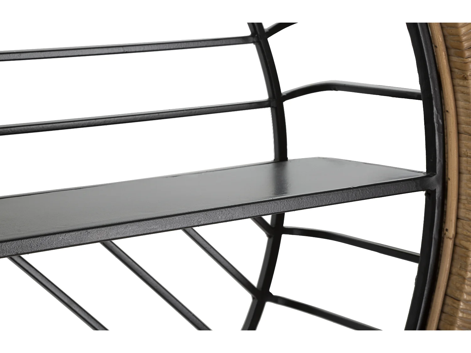 Étagère Murale en Métal "Cebu" 72cm Noir & Naturel