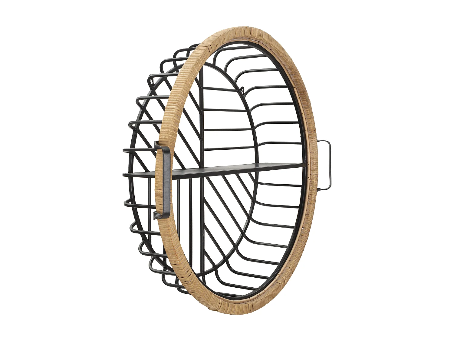 Étagère Murale en Métal "Cebu" 72cm Noir & Naturel