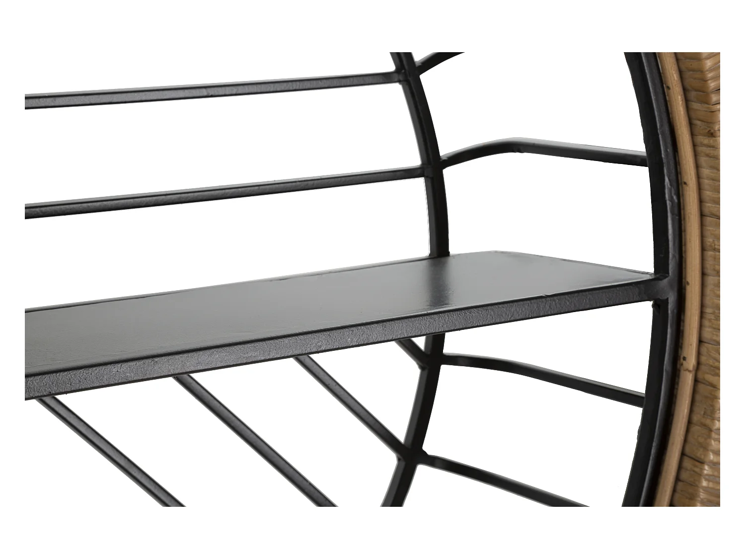 Étagère Murale en Métal "Cebu" 72cm Noir & Naturel