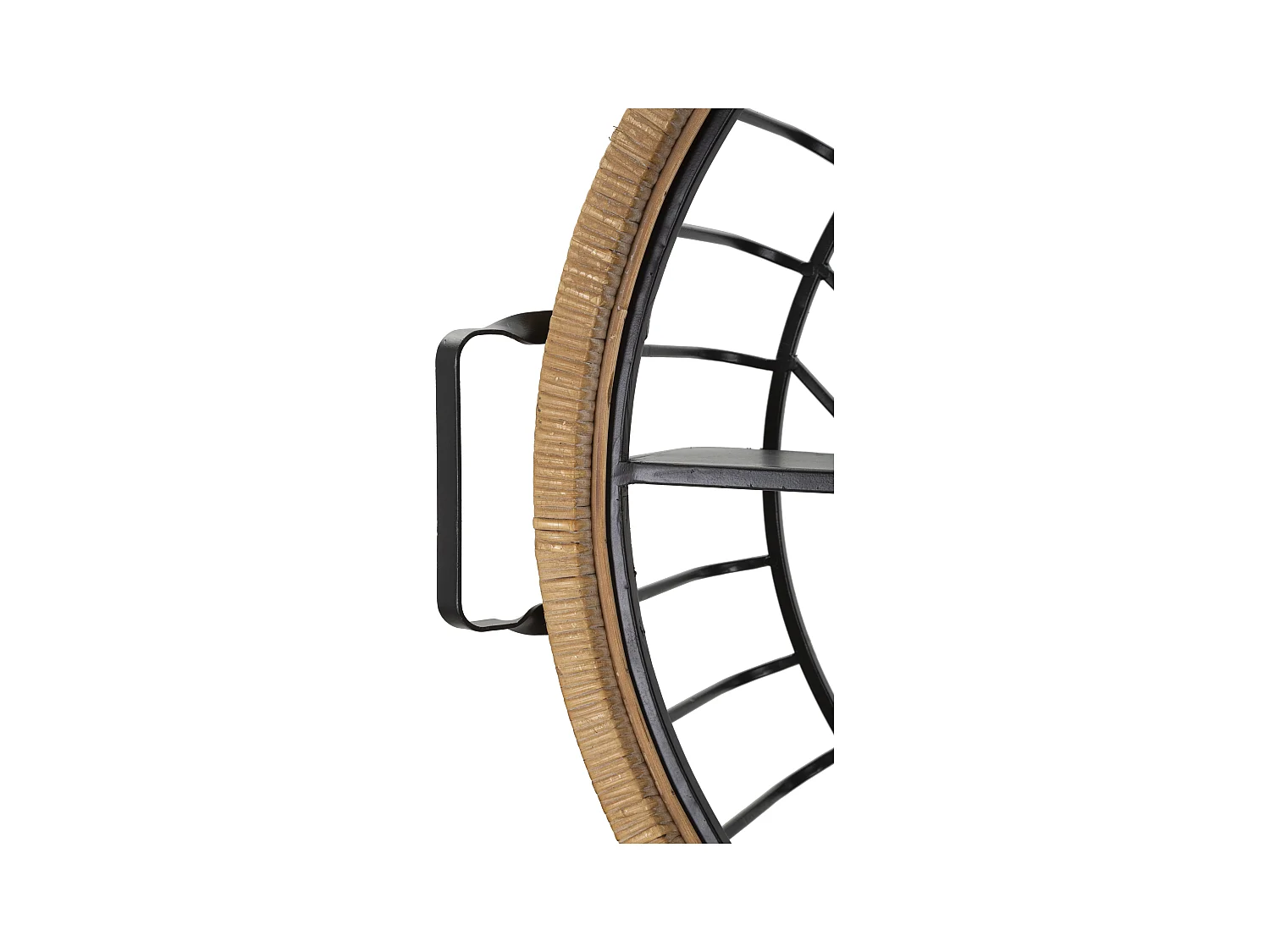 Étagère Murale en Métal "Cebu" 72cm Noir & Naturel