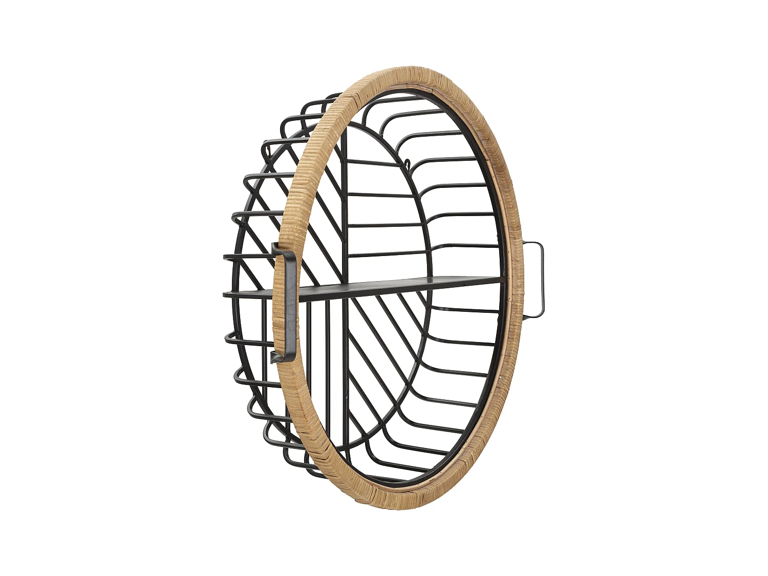 Étagère Murale en Métal "Cebu" 72cm Noir & Naturel