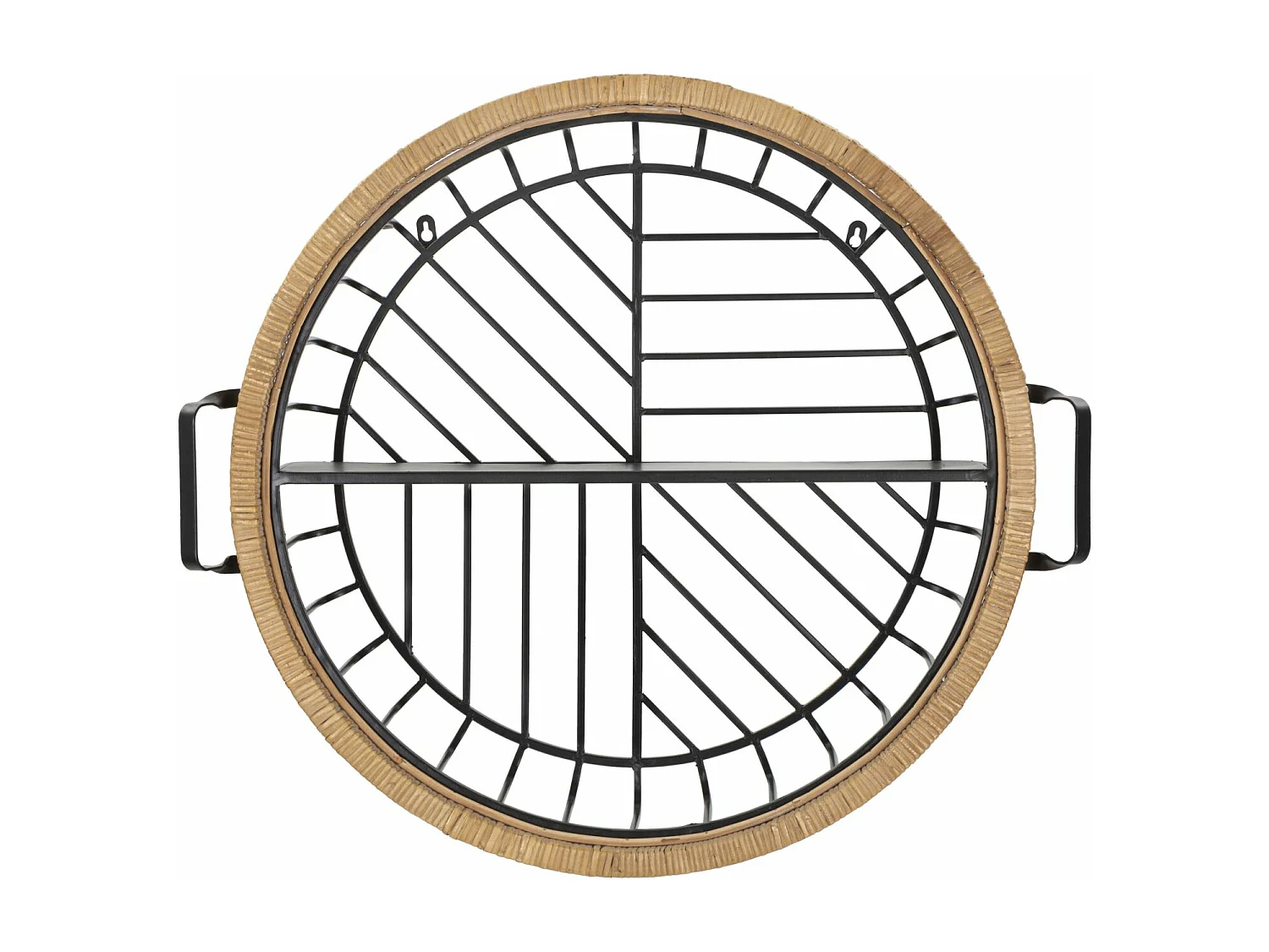 Étagère Murale en Métal "Cebu" 72cm Noir & Naturel