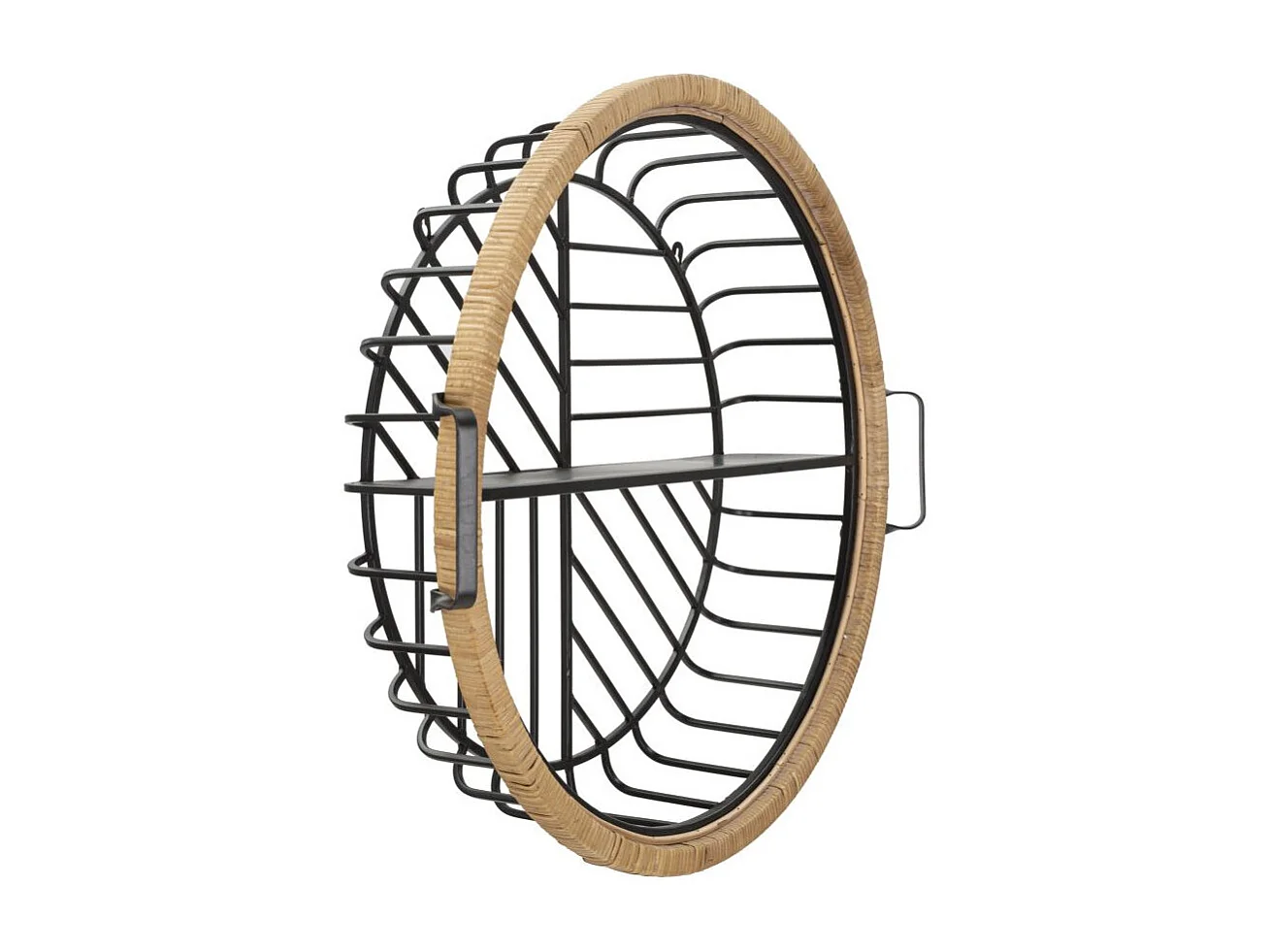 Étagère Murale en Métal "Cebu" 72cm Noir & Naturel