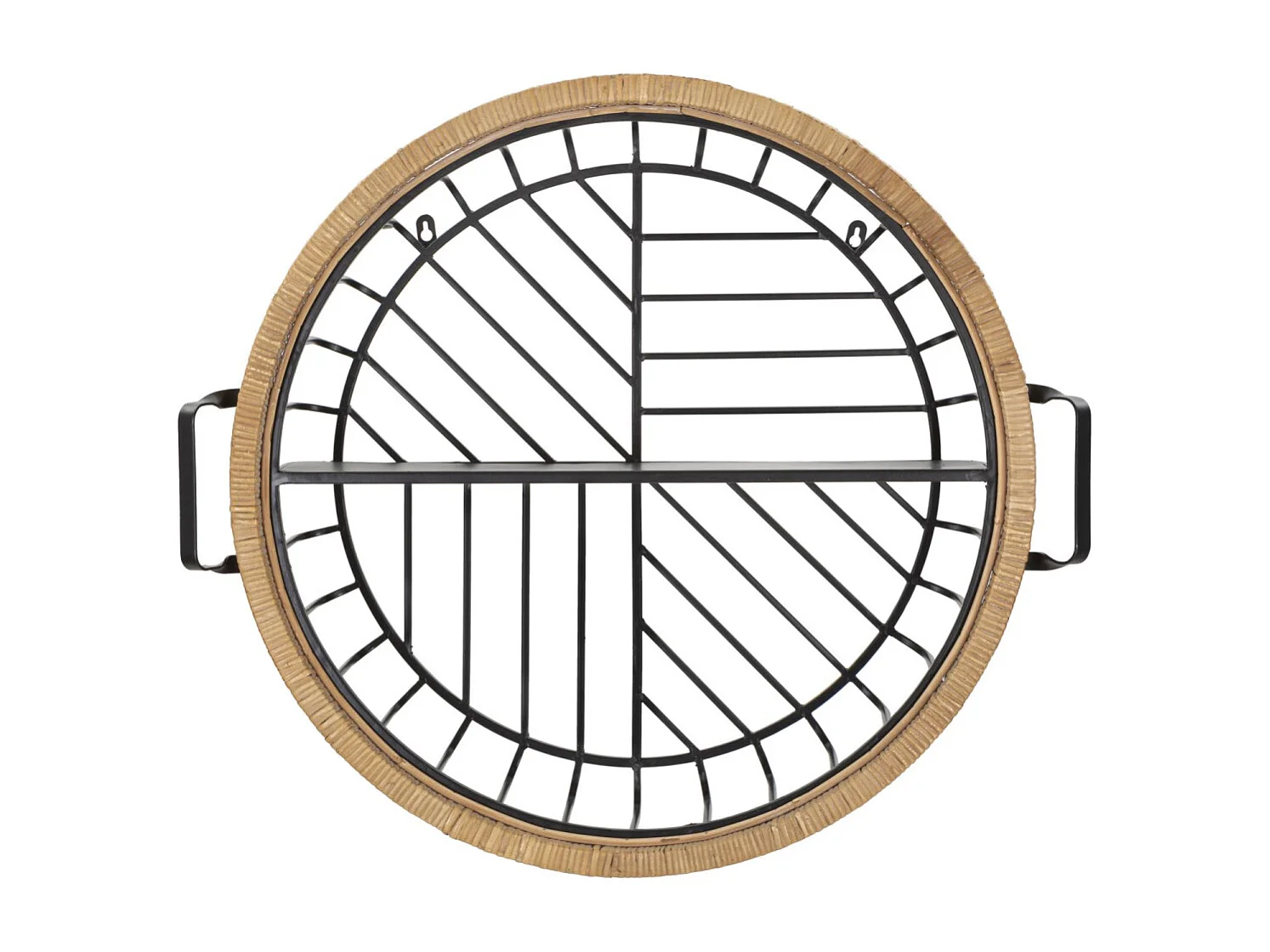 Étagère Murale en Métal "Cebu" 72cm Noir & Naturel