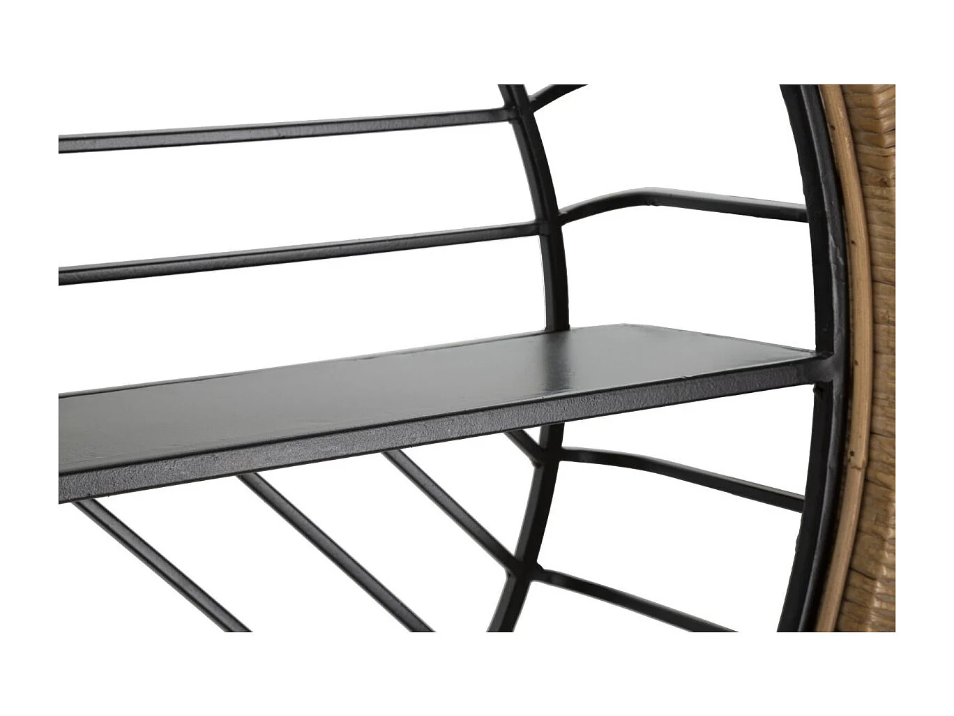 Étagère Murale en Métal "Cebu" 72cm Noir & Naturel