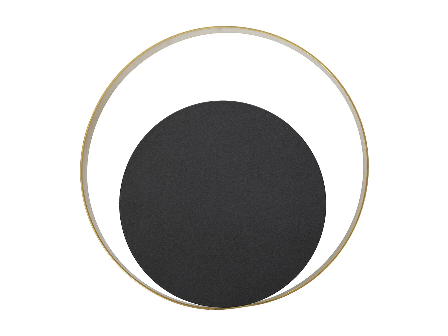 Applique in metallo nero con cerchio dorato cm 25x8x25