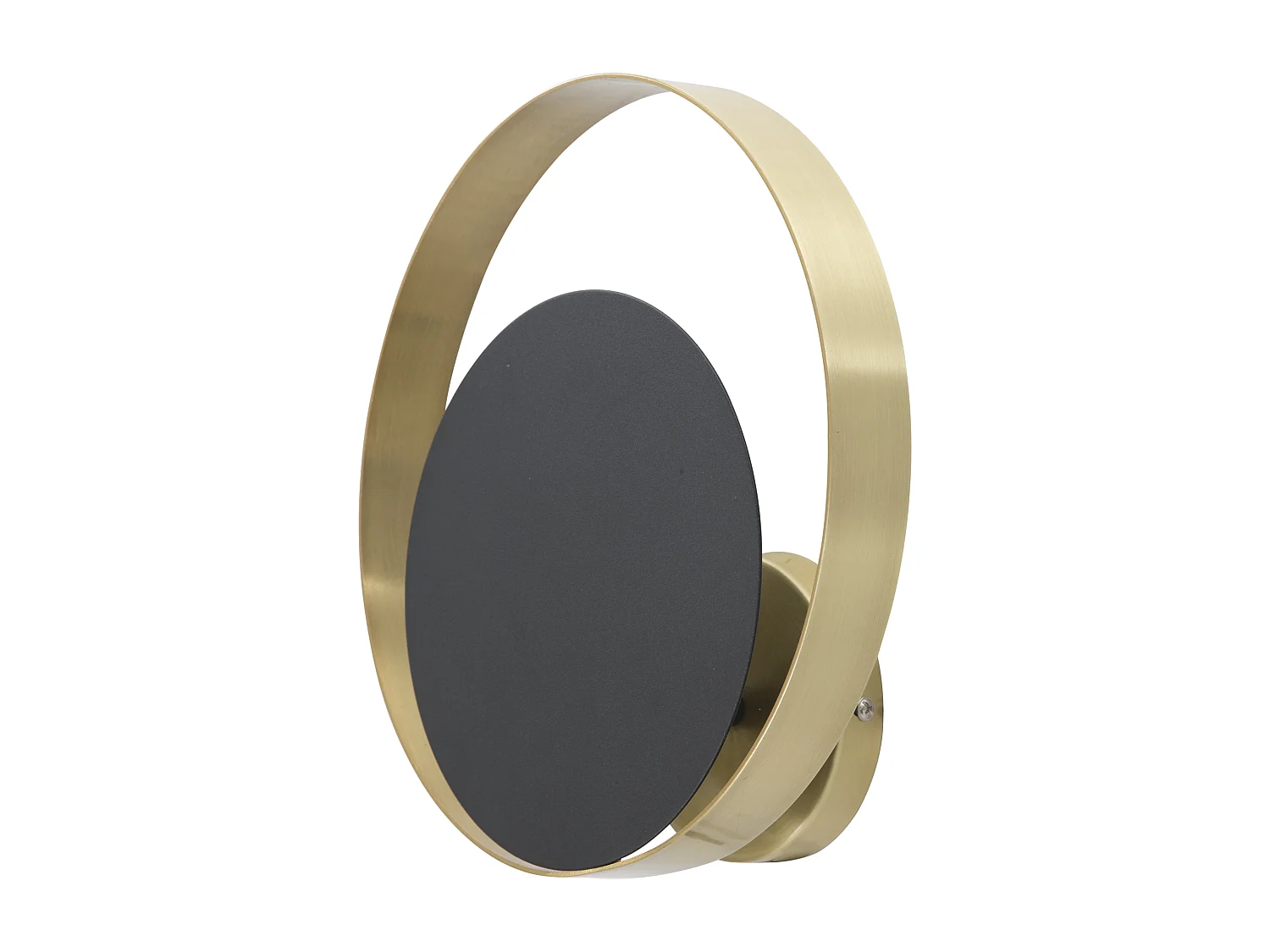 Applique in metallo nero con cerchio dorato cm 25x8x25