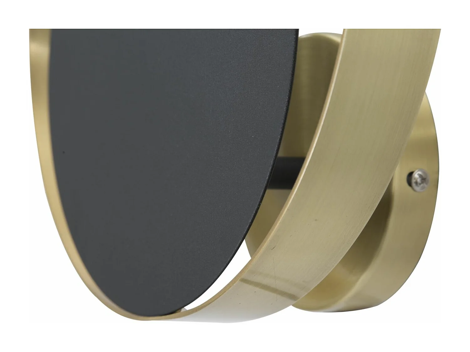 Applique in metallo nero con cerchio dorato cm 25x8x25