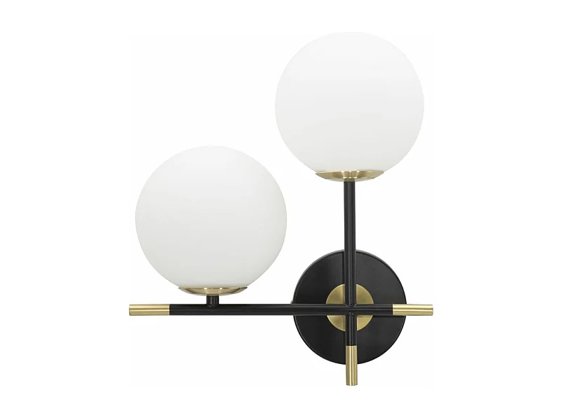Applique Murale 2 Sphères "Darky" 35cm Noir & Blanc