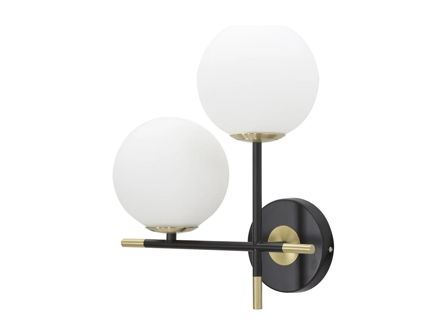 Applique Murale 2 Sphères "Darky" 35cm Noir & Blanc