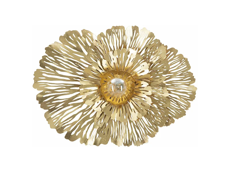 Applique fleur en métal doré 56,5x12x42,5 cm