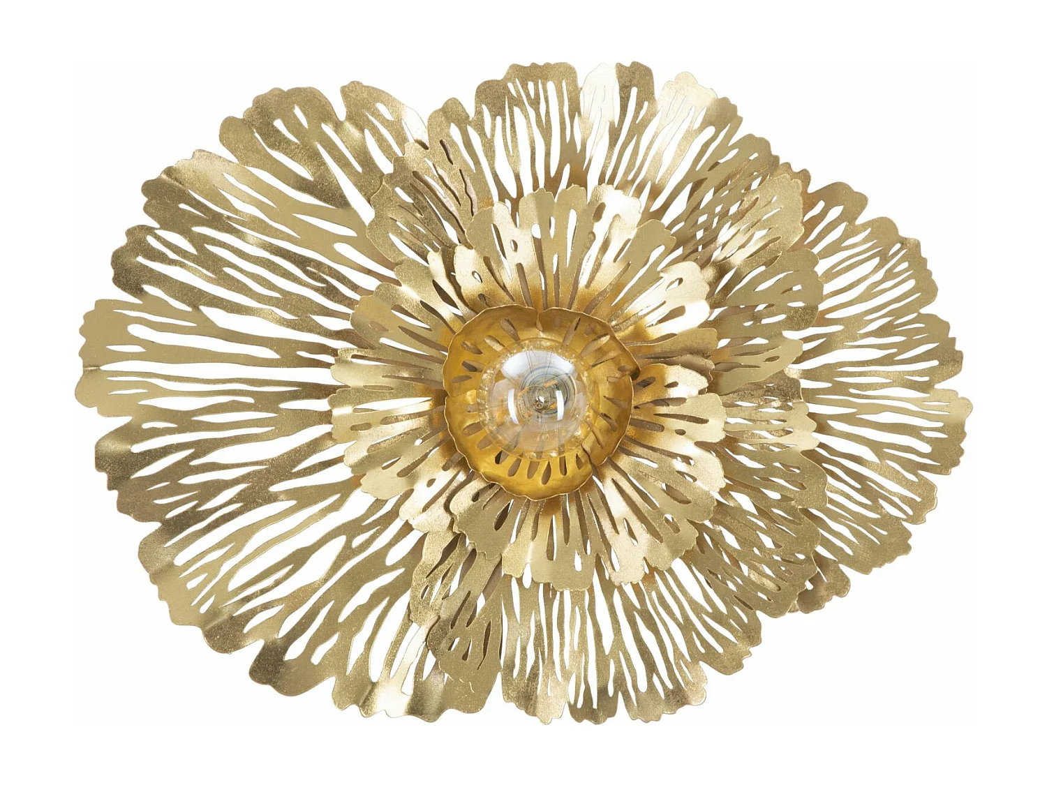 Applique fleur en métal doré 56,5x12x42,5 cm