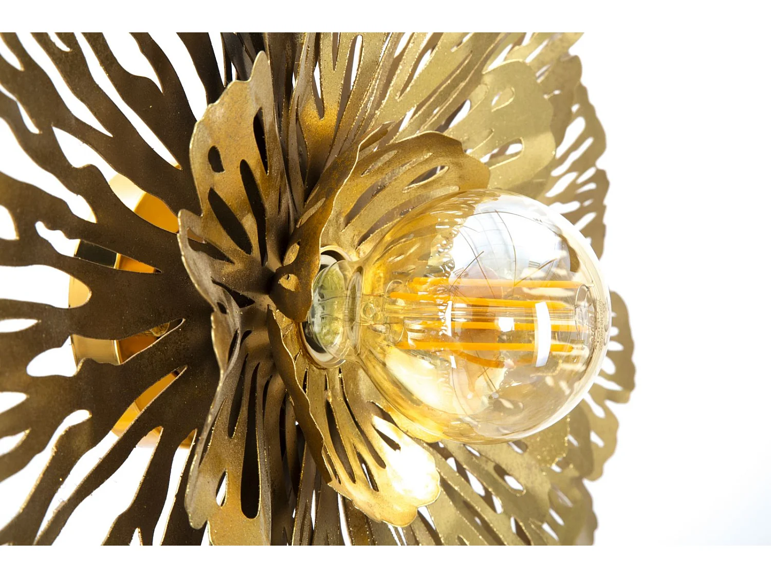 Applique fleur en métal doré 56,5x12x42,5 cm