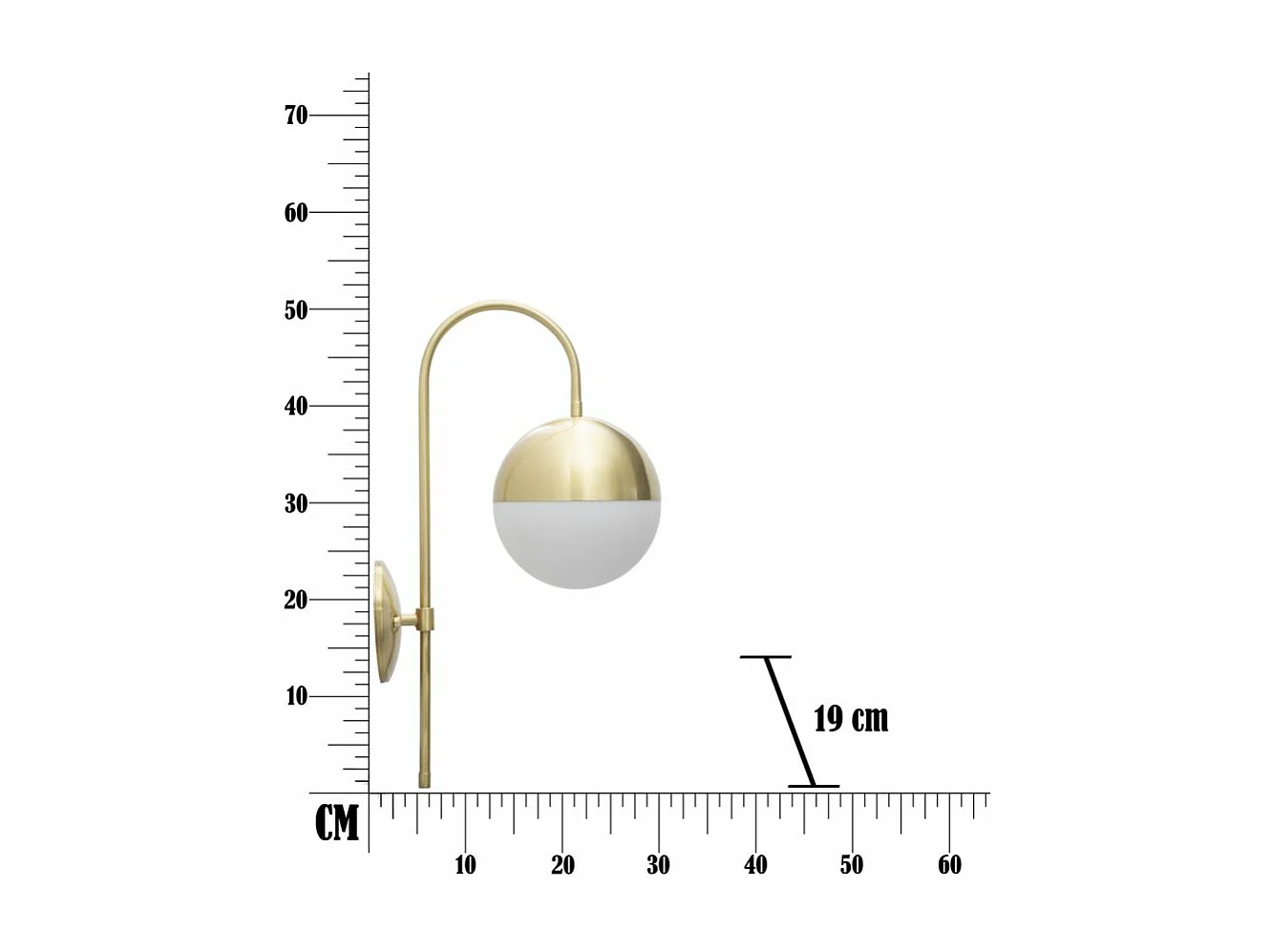 Applique Murale Sphère "Glamy Street" 51cm Blanc & Or