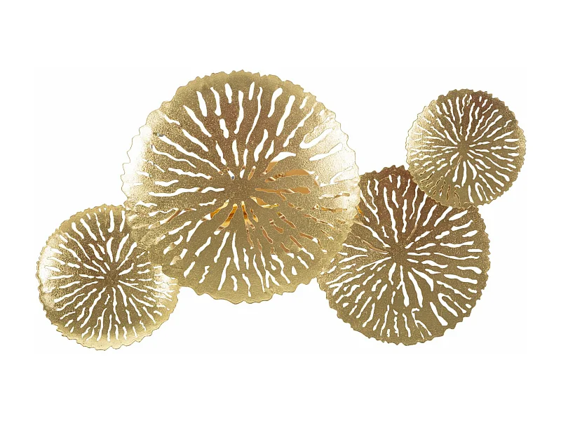 Applique Murale DISHI PLUS - Design Géométrique Moderne avec 2 Points Lumineux - Dimensions 47x13x28 cm - Matériau Fer - Finition Dorée