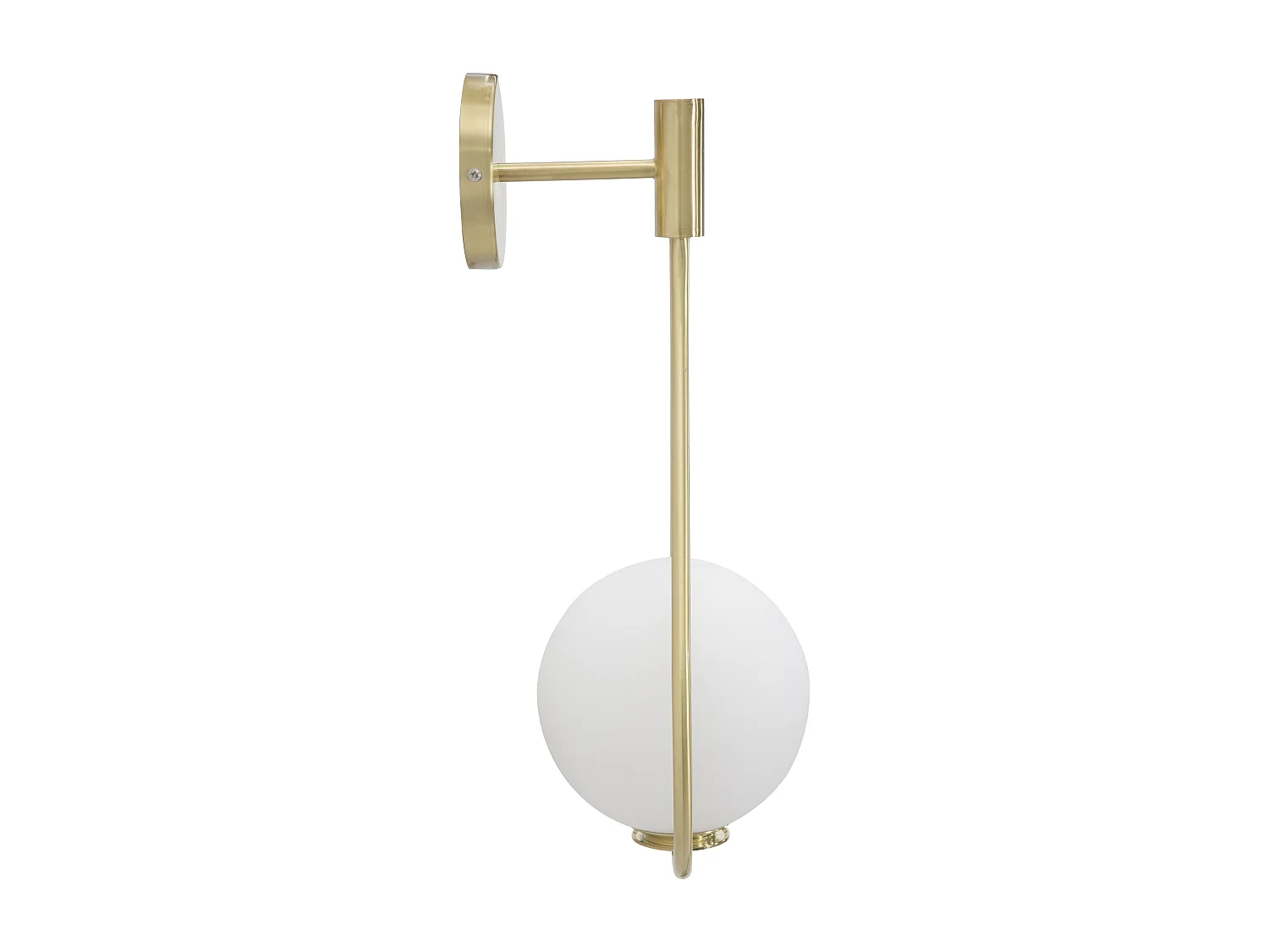 Applique en métal doré avec sphère en verre blanc 24x20x52 cm