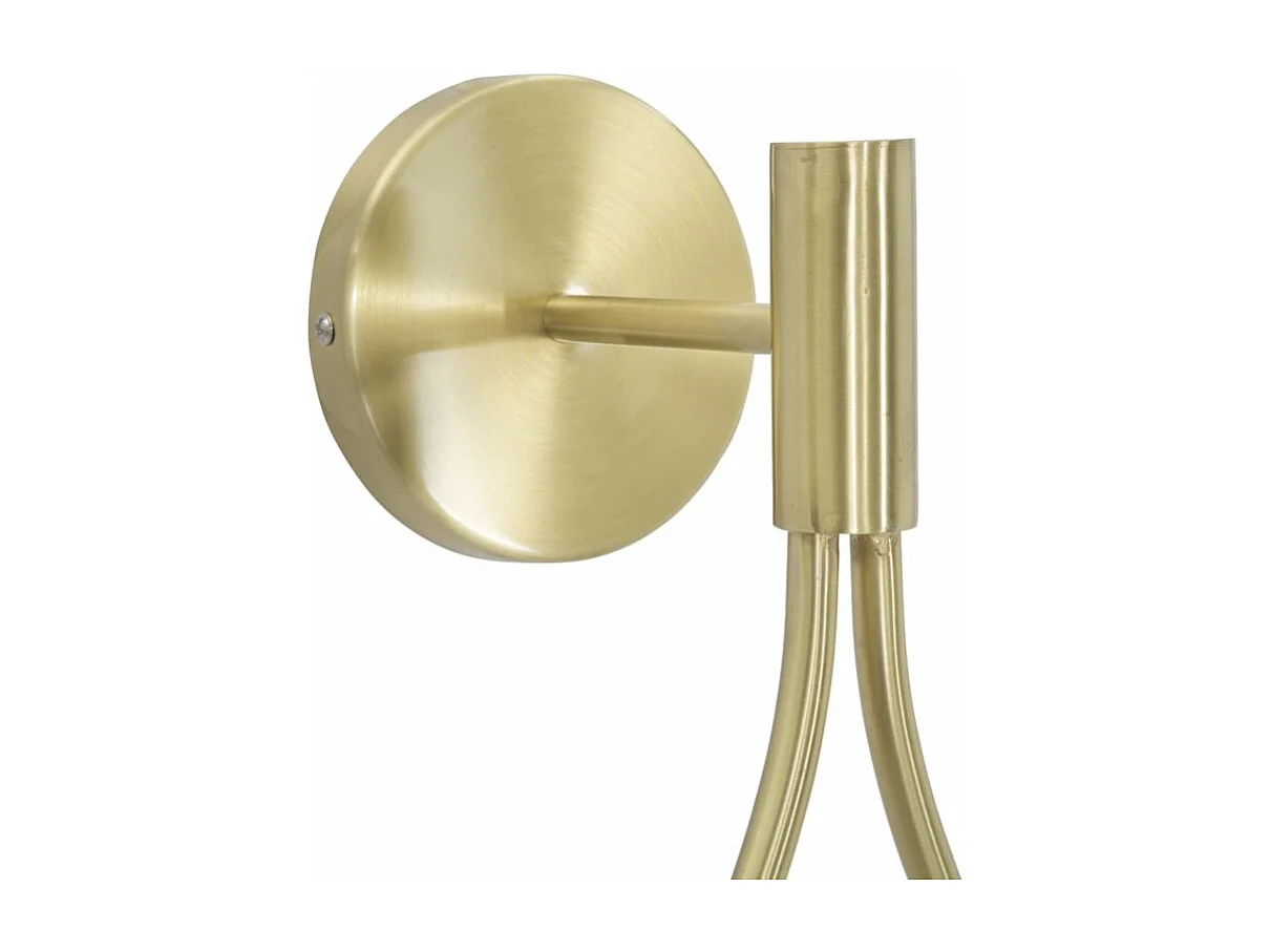 Applique in metallo dorato cm con sfera in vetro bianco 24x20x52