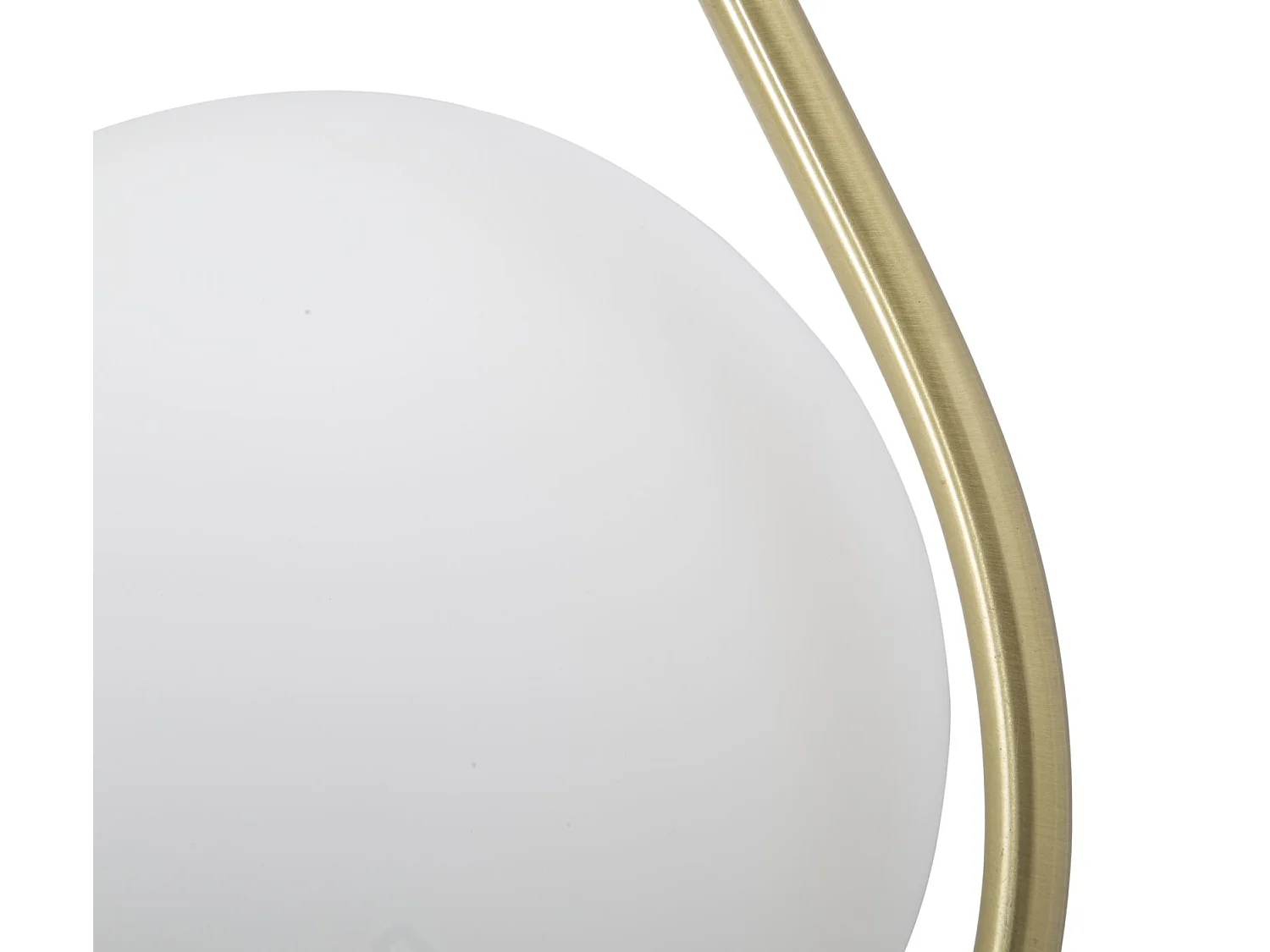 Applique in metallo dorato cm con sfera in vetro bianco 24x20x52