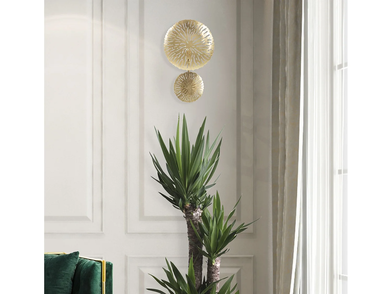 Applique Murale Design en Métal "Dishi" 46cm Or