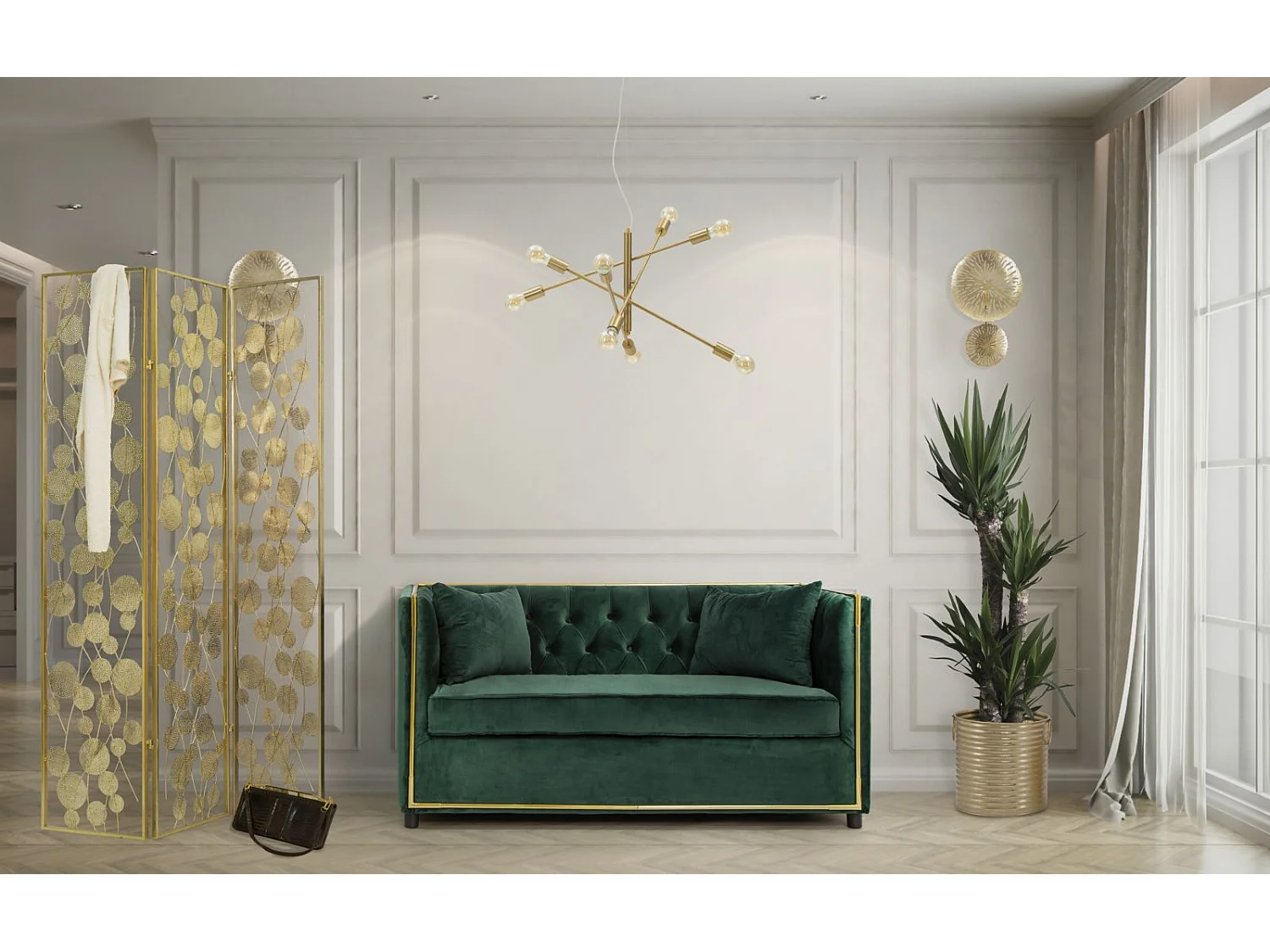 Applique Murale Design en Métal "Dishi" 46cm Or