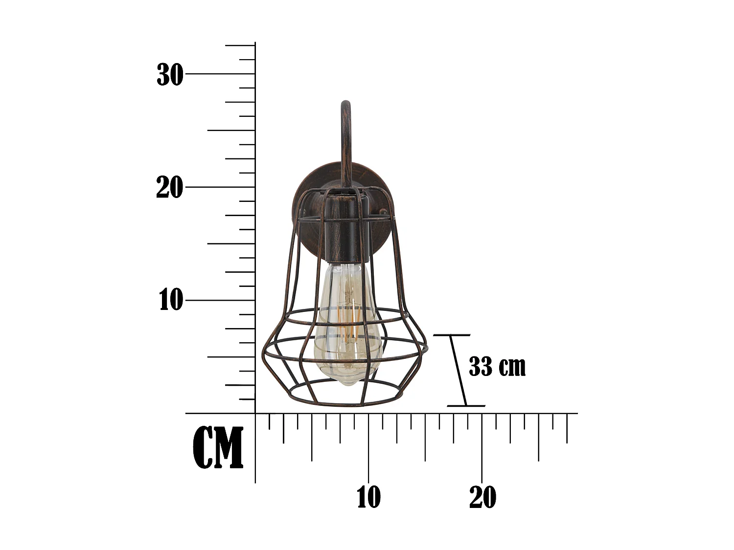 Applique Murale en Métal "Industrie" 33cm Noir