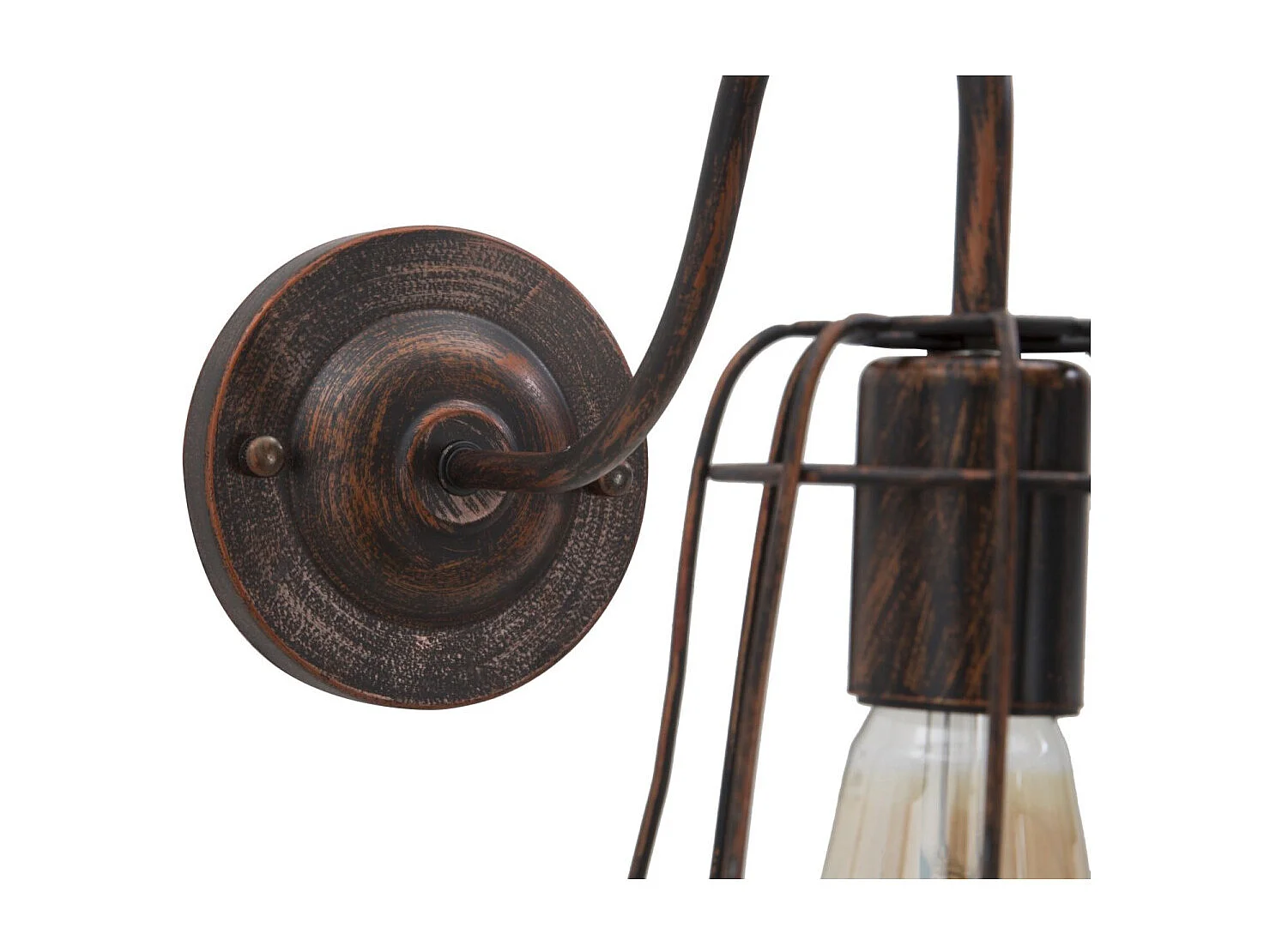 Applique in metallo marrone in stile industriale cm 33x15x27,5