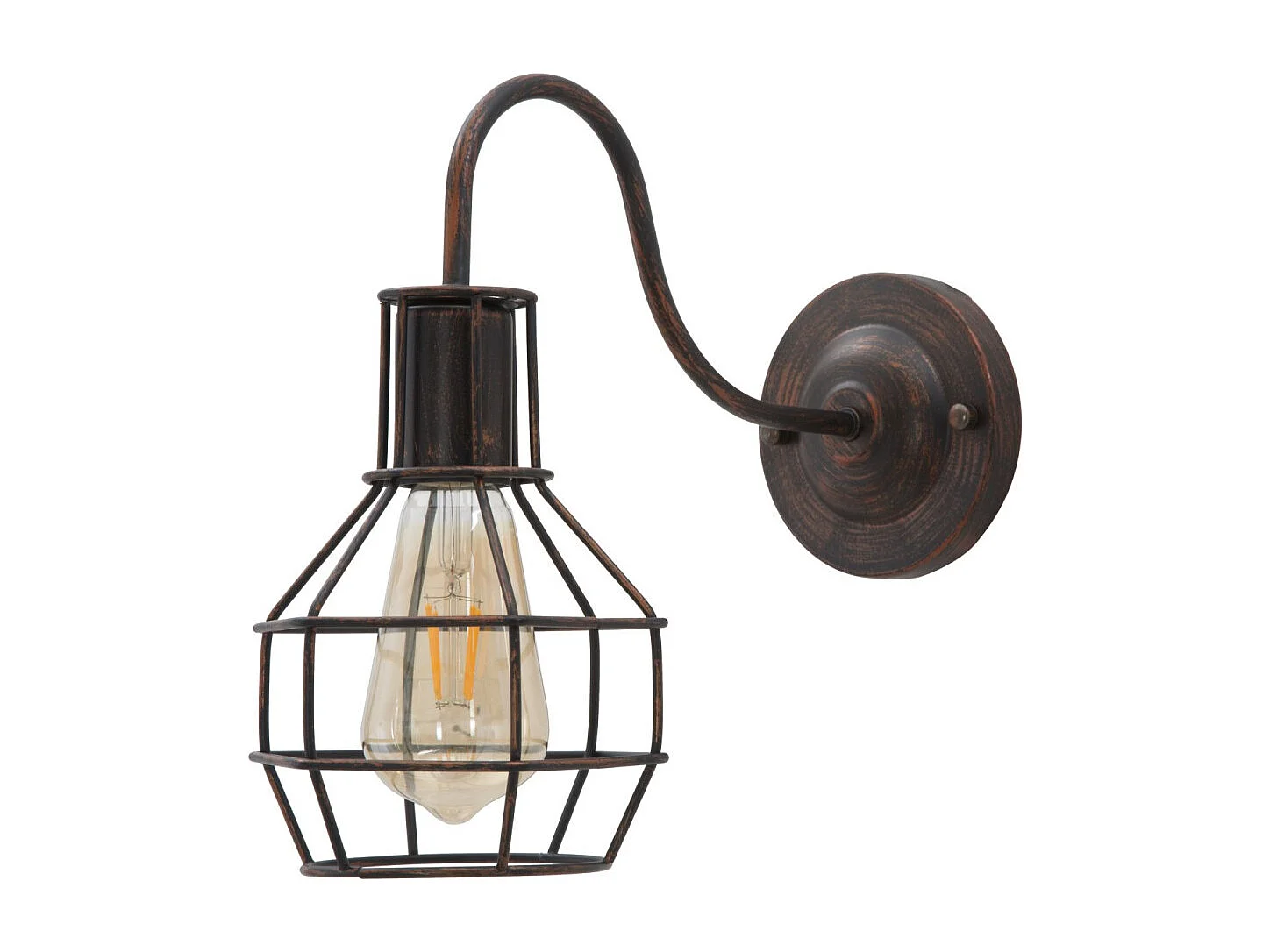 Applique in metallo marrone in stile industriale cm 32x14x30