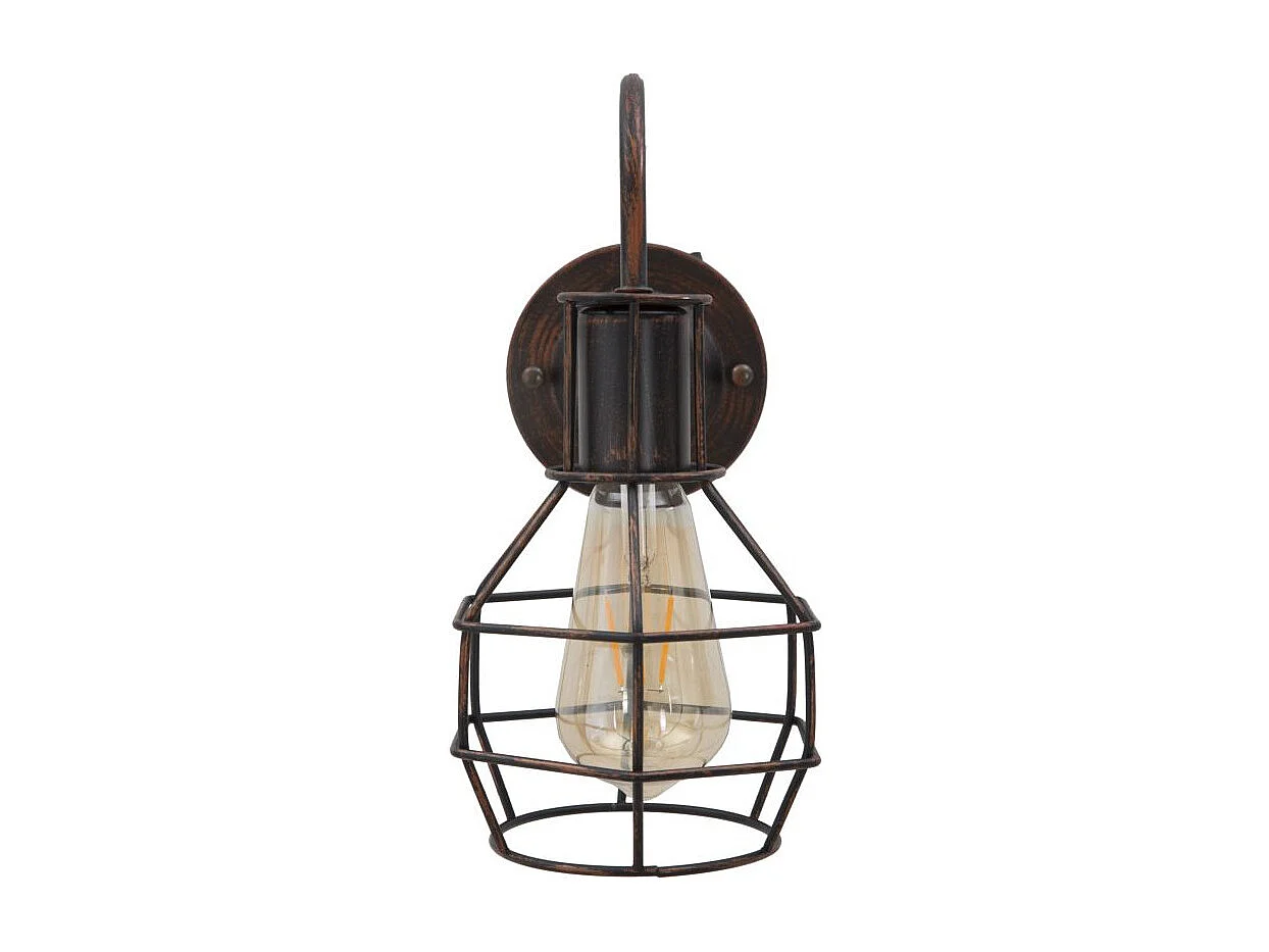 Applique in metallo marrone in stile industriale cm 32x14x30