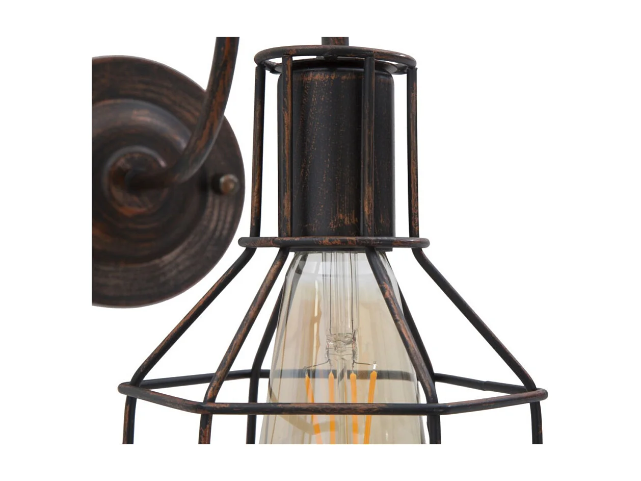 Applique in metallo marrone in stile industriale cm 32x14x30