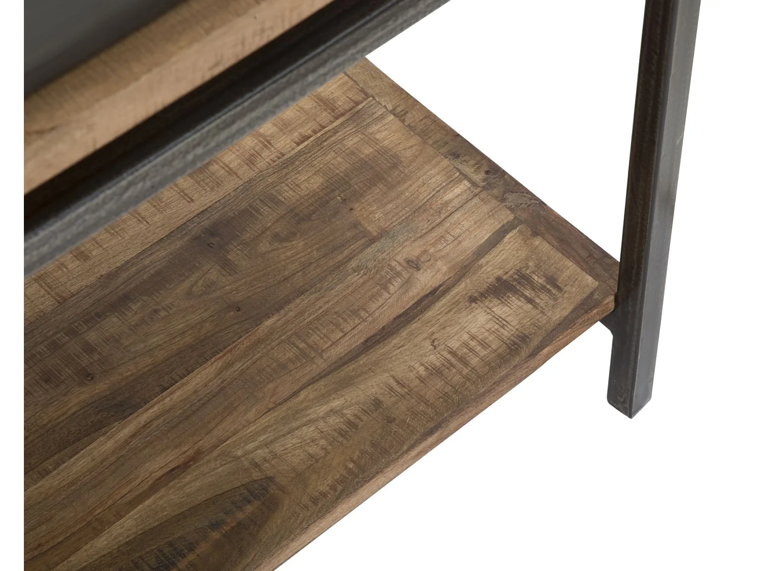 Konsolentisch aus Holz braun mit 2 Schubladen und Ablage 118x40x80 cm