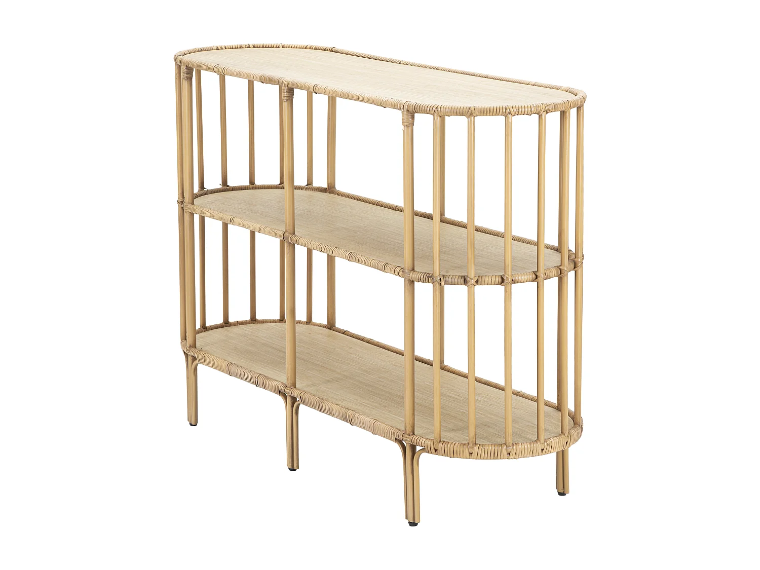 Consolle con 3 ripiani in metallo marrone cm 120x37,5x80