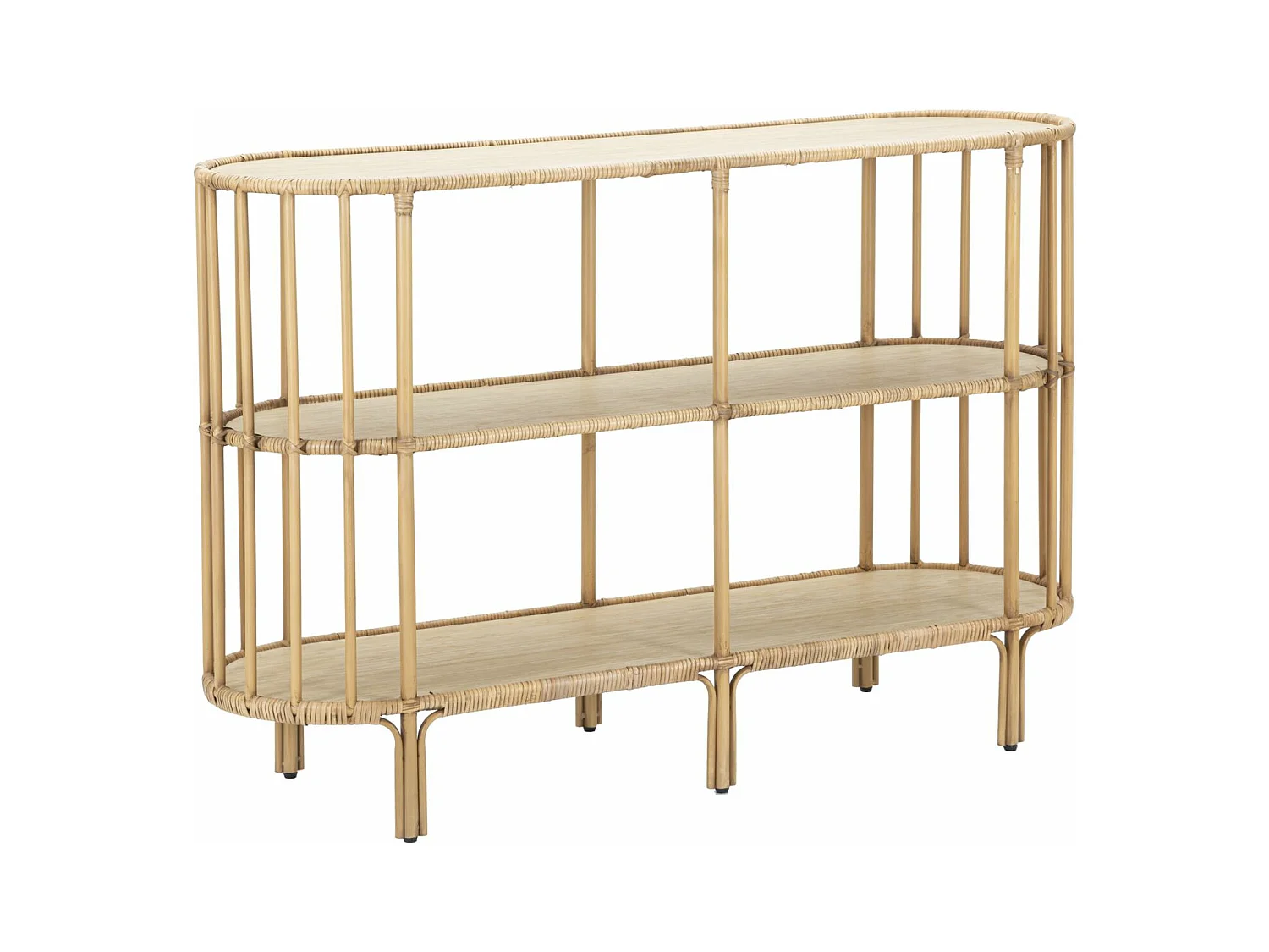Console avec 3 étagères en métal marron 120x37,5x80 cm