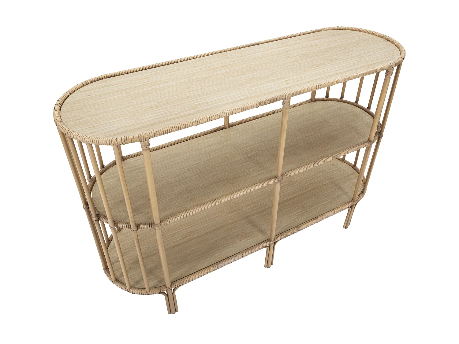 Consolle con 3 ripiani in metallo marrone cm 120x37,5x80