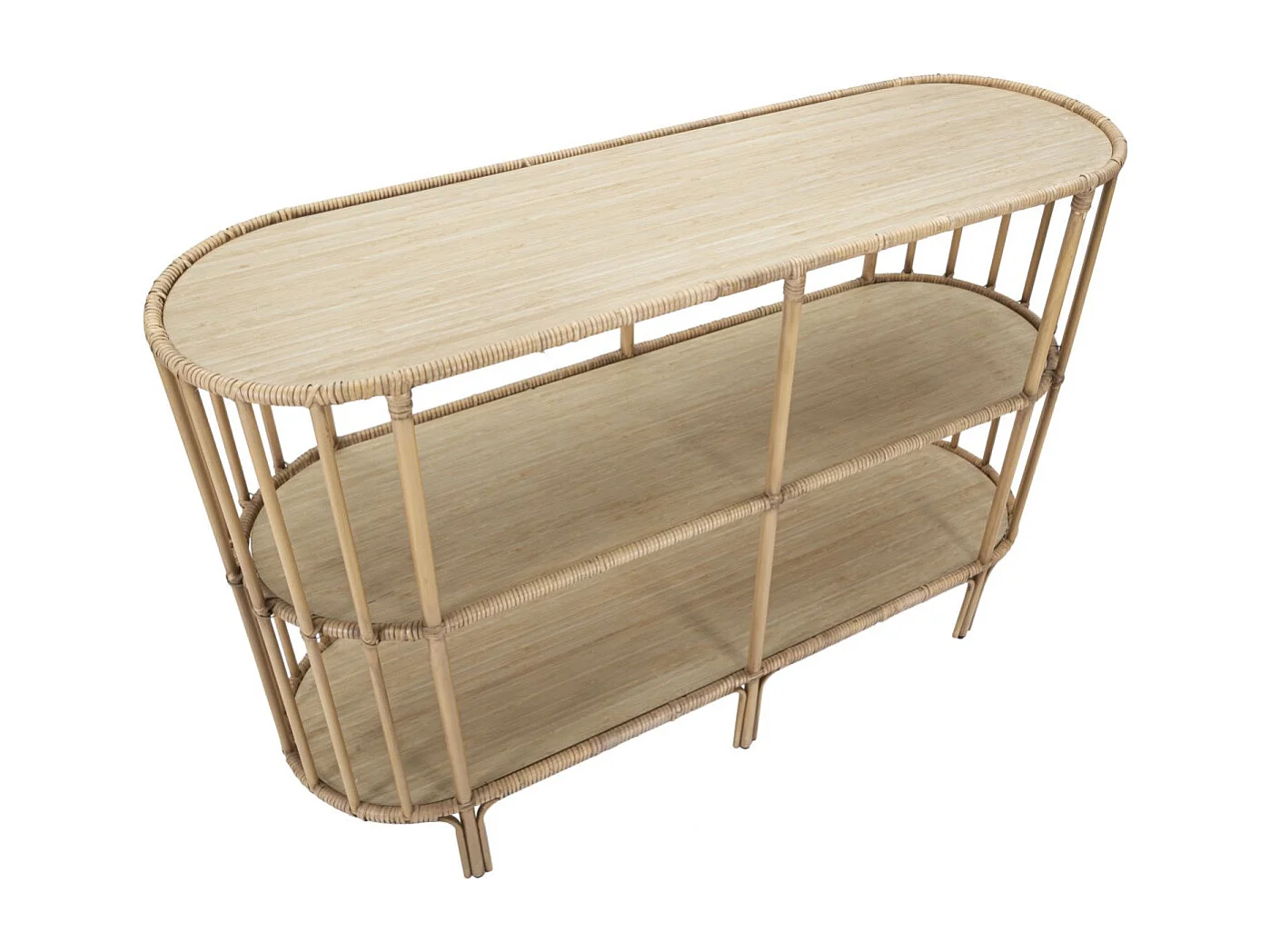 Console Ovale en Métal "Panama" 120cm Naturel