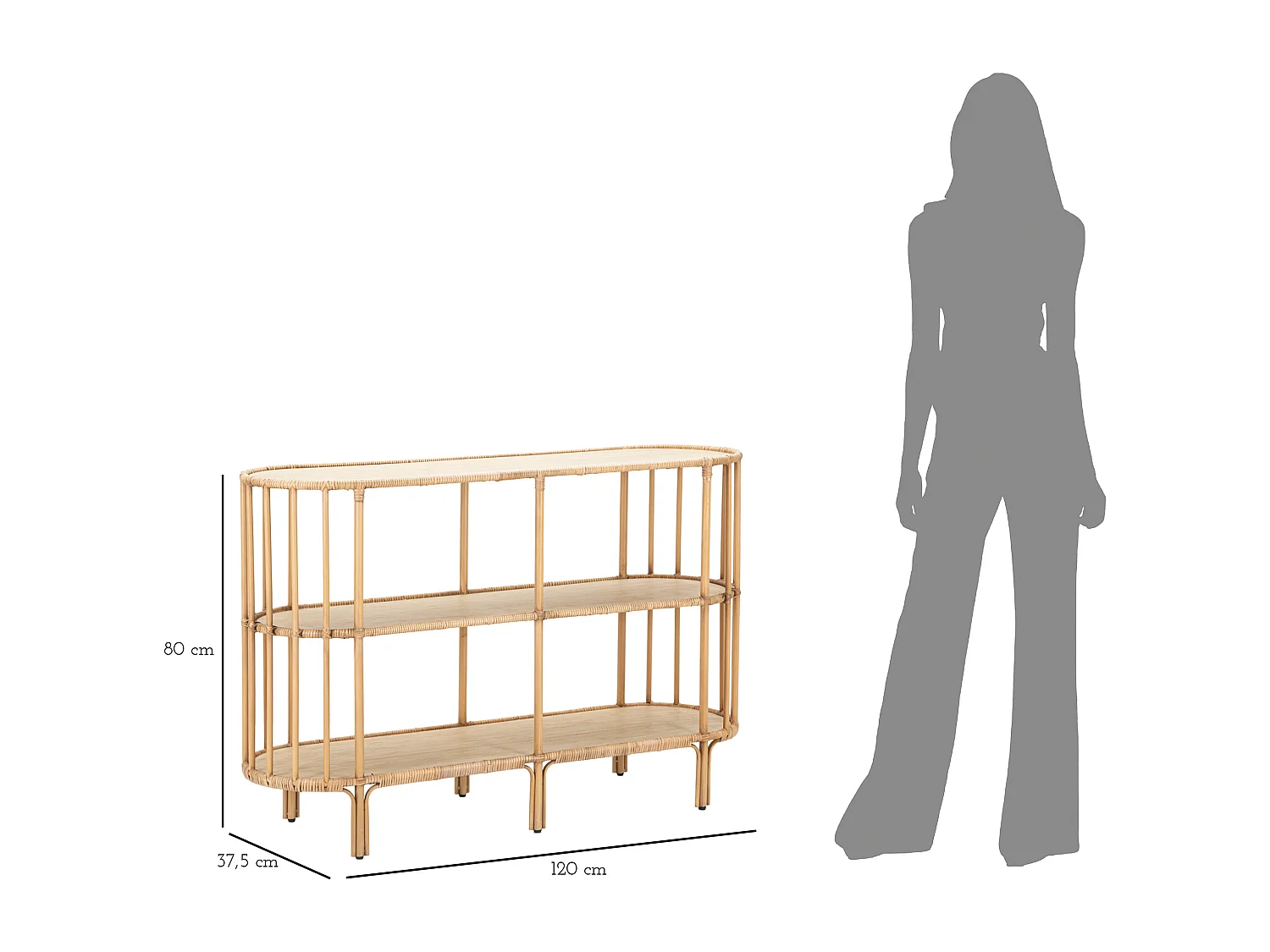 Console Ovale en Métal "Panama" 120cm Naturel