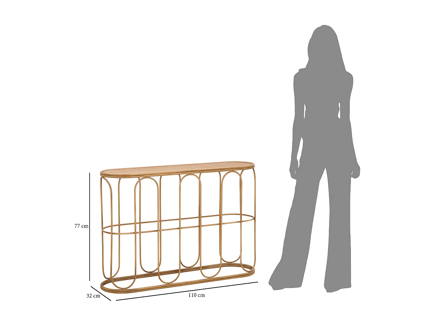 Console Design en Rotin "Samui" 110cm Naturel