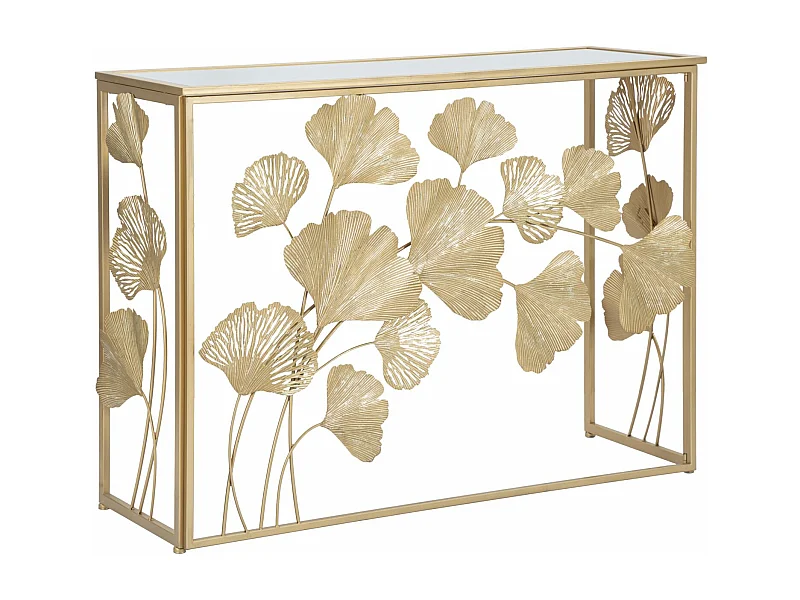 Console Design en Métal "Leaf" 108cm Or